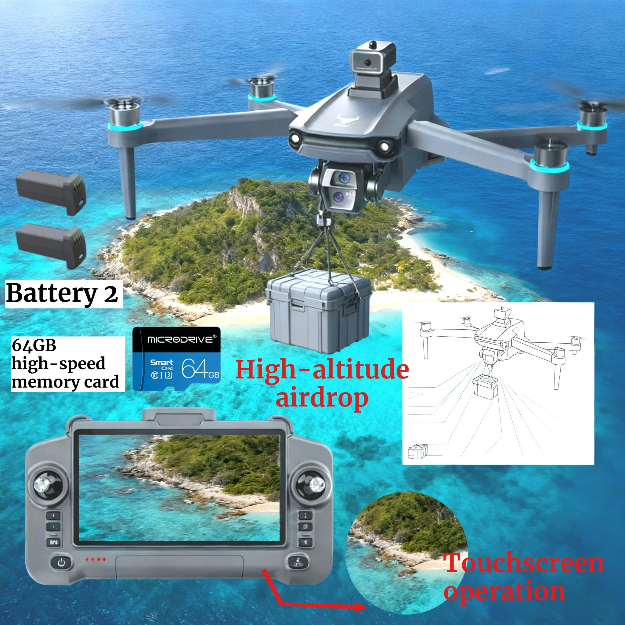 Drone GPS 8K HD Camera Aerial  - Drone Gps Mount recensie en prijs
