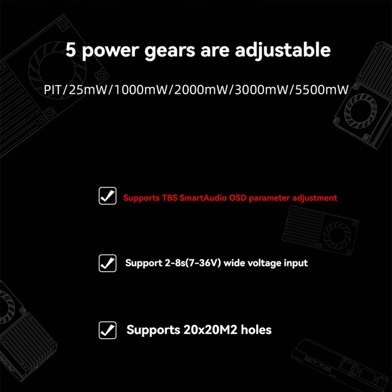 5.8G 5.5W VTX 64CH High Power  - Drone Transmitter recensie en prijs